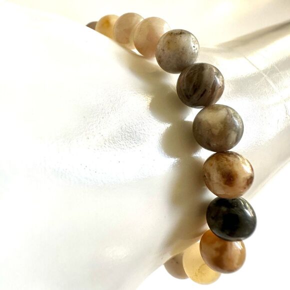 Natural stones stretchy  tassel bracelet - Picture 4 of 7